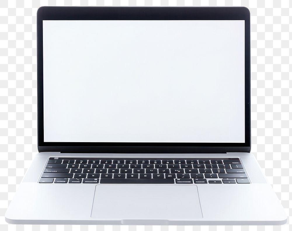 PNG An empty white screen laptop minimalist computer modern.