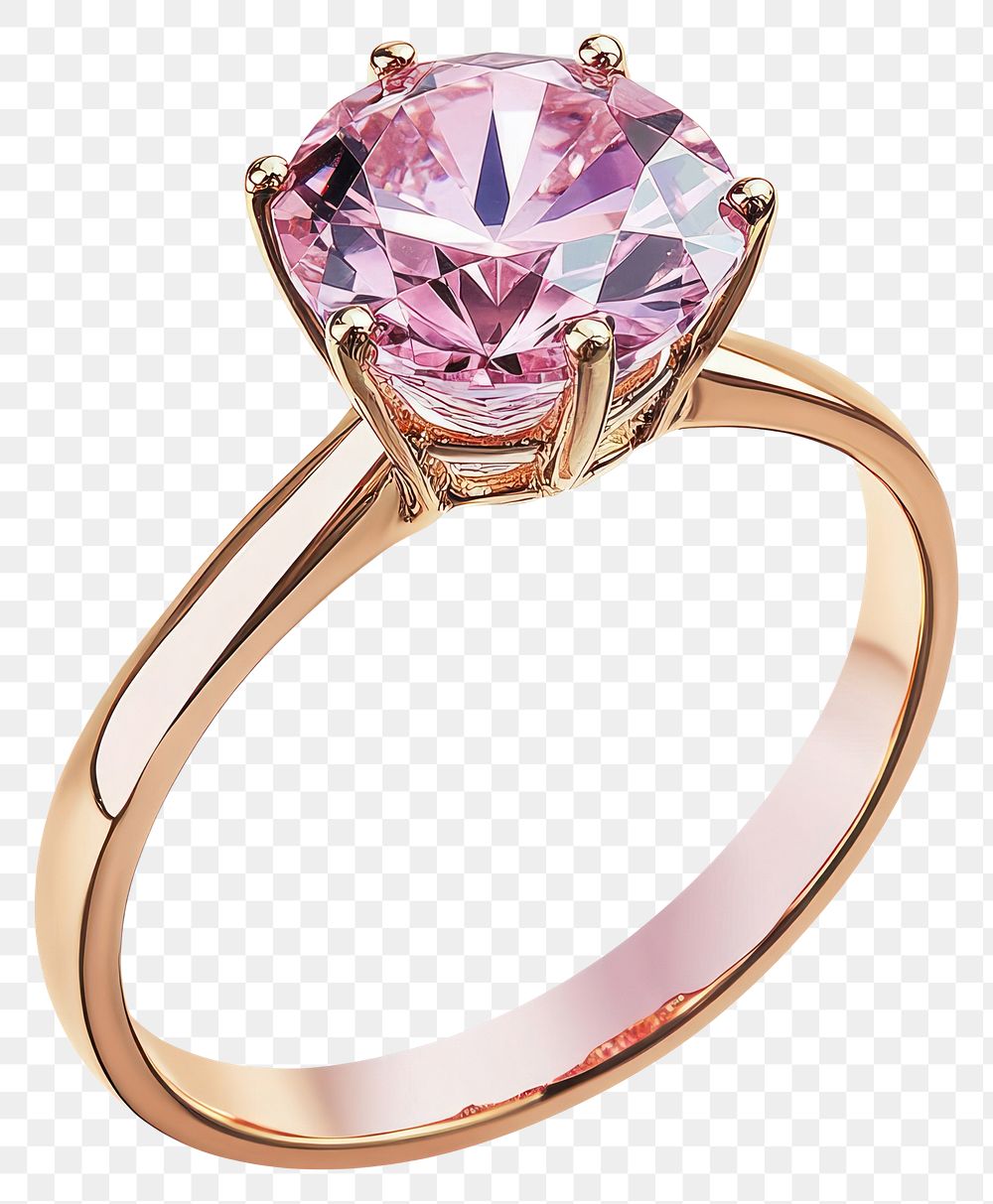 PNG An isolated wedding pink diamond ring gemstone jewelry accessories.