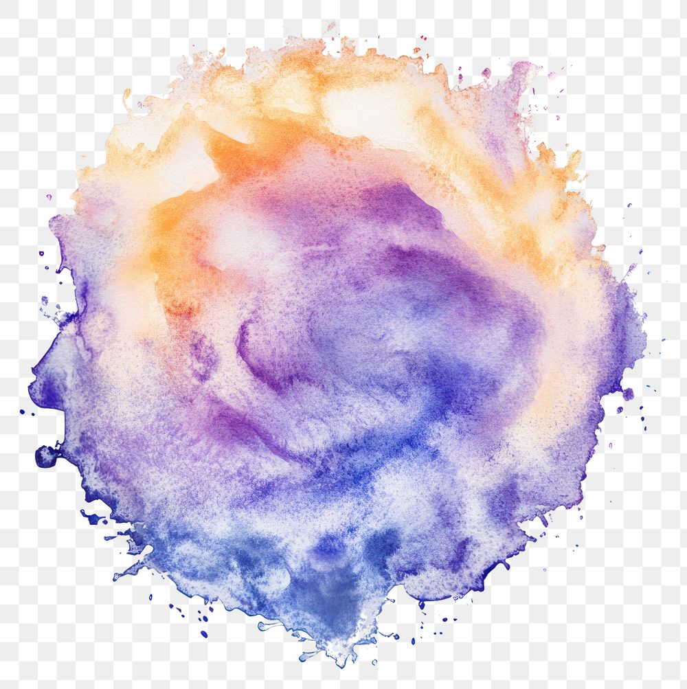 PNG An isolated pastel watercolor splash in circle shape illustration background art.