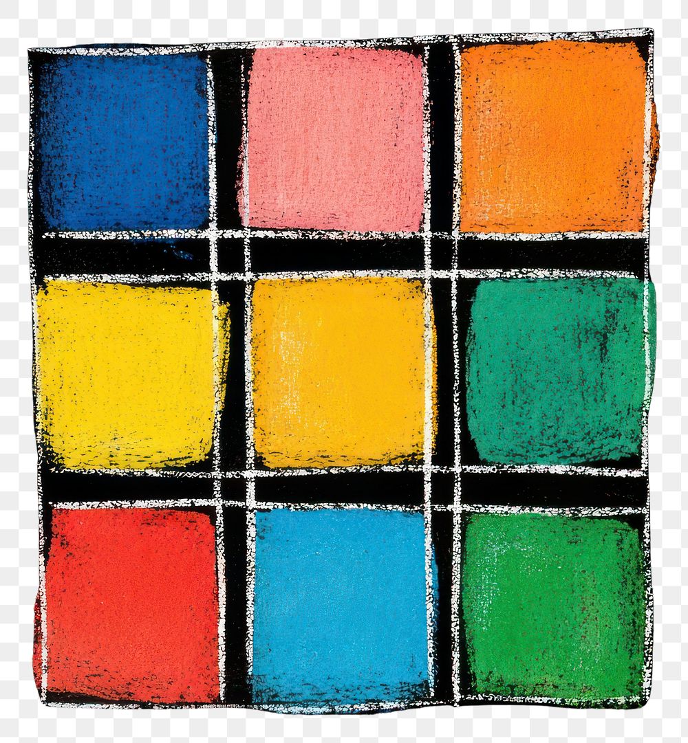 PNG A white grid line illustration color chalk.