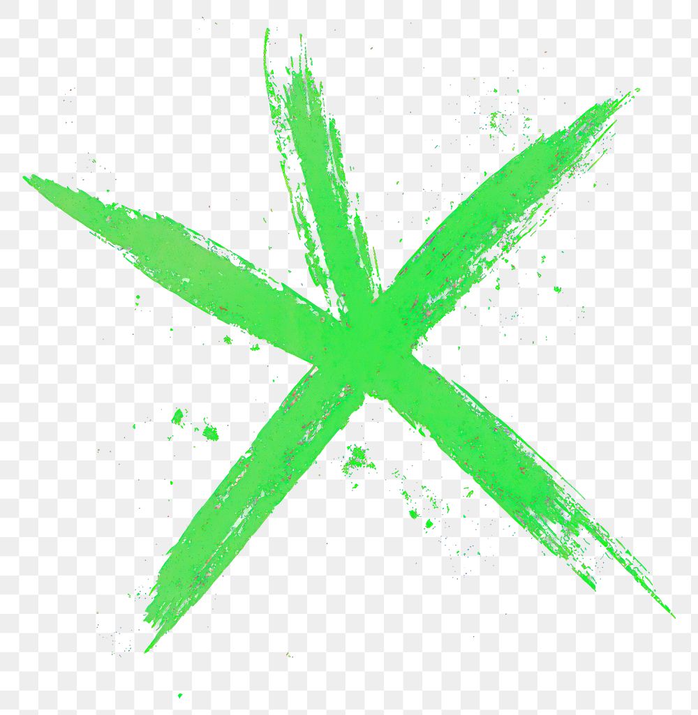 PNG A green asterisk texture cross style.