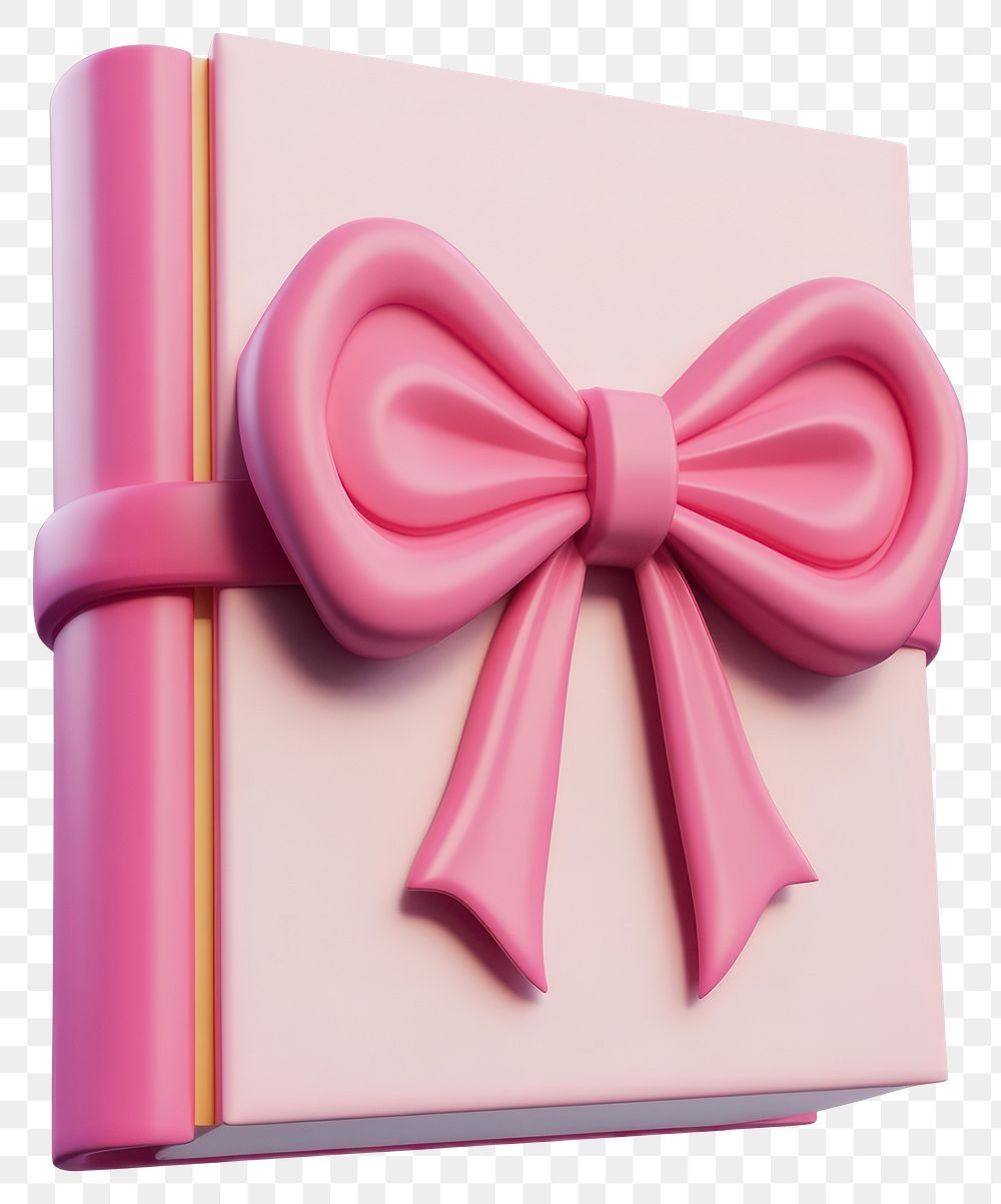 PNG Coquette book illustration pink bow.