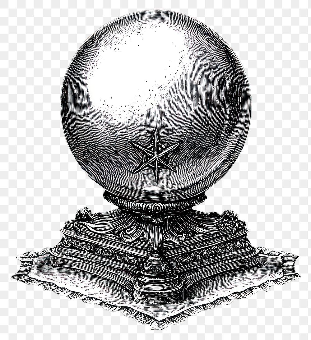 PNG Crystal ball illustration vintage crystal.