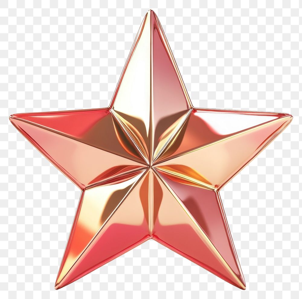 PNG Copper-Red Star illustration metallic design.