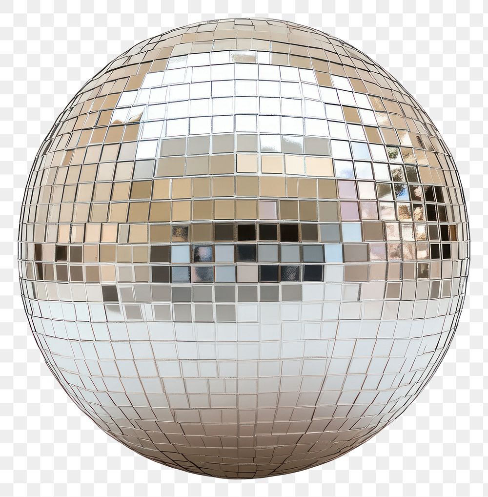 PNG Champagne disco ball metallic surface sphere.