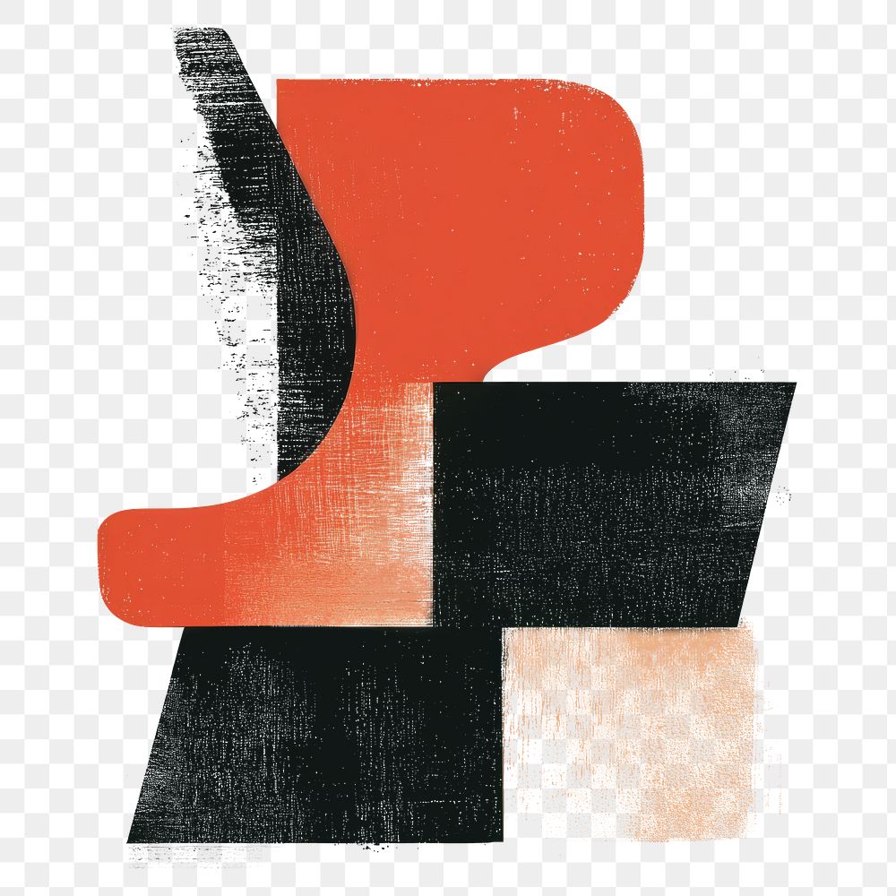 PNG Silkscreen illustration of an abstract shape design shapes blocks.