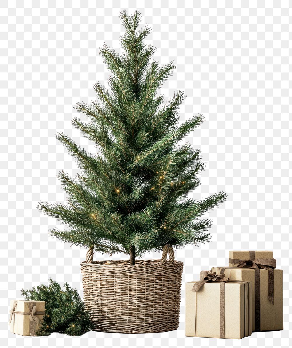 PNG Christmas tree christmas basket gifts.