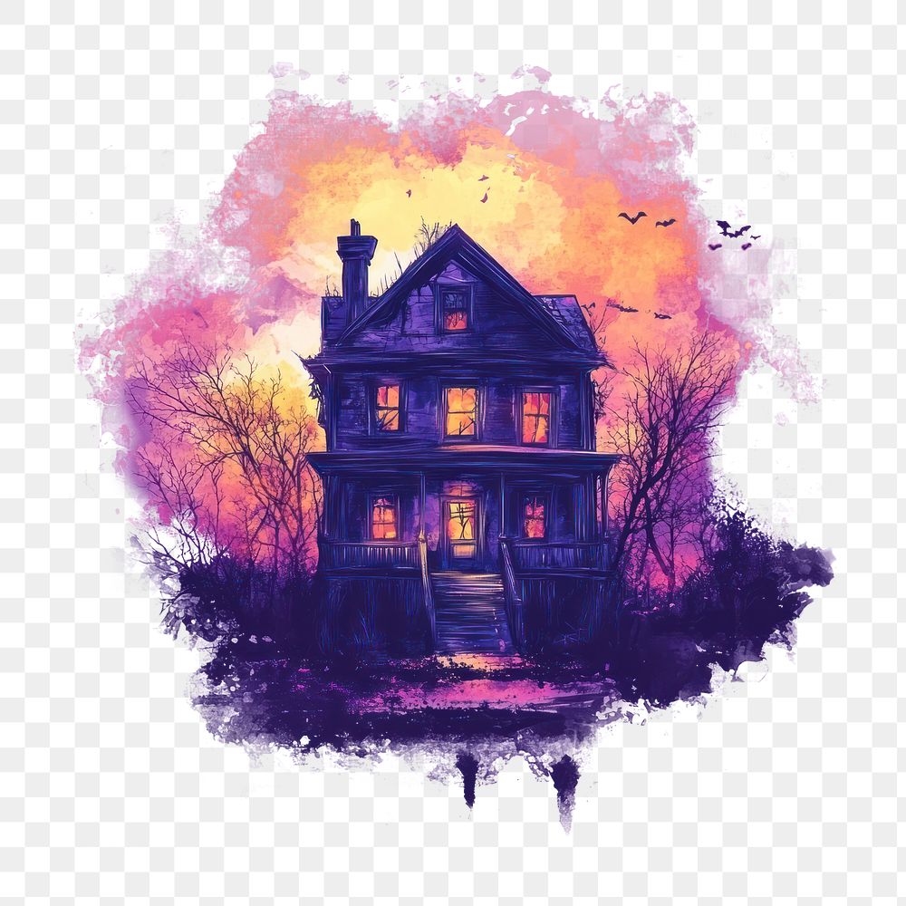 PNG House illustration halloween haunted.