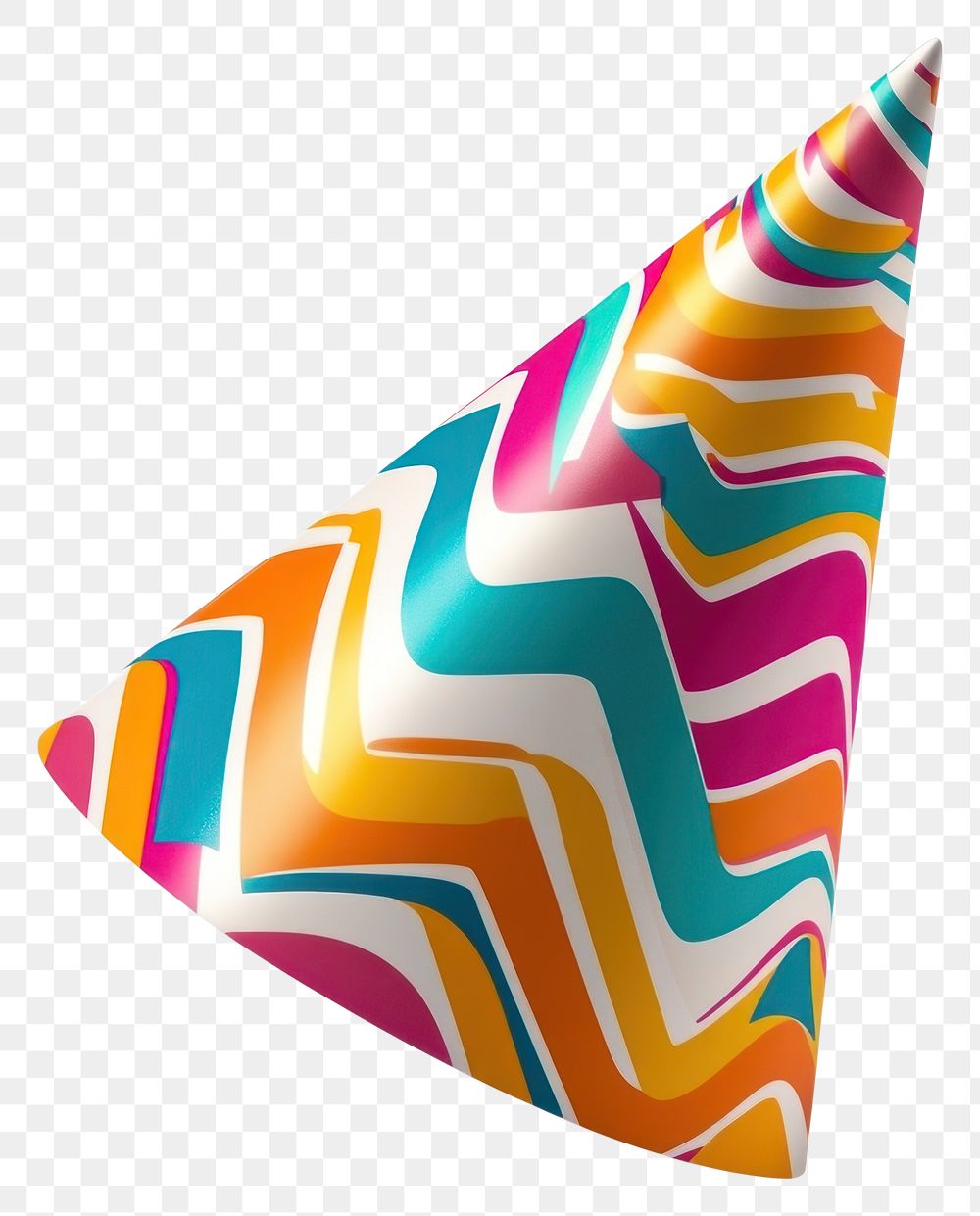 PNG Party hat zigzag celebration accessory.