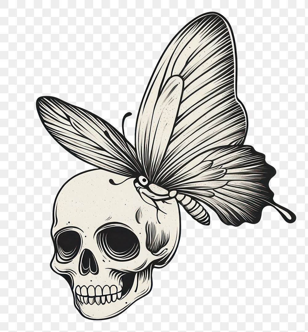 PNG Art illustration butterfly tattoo.