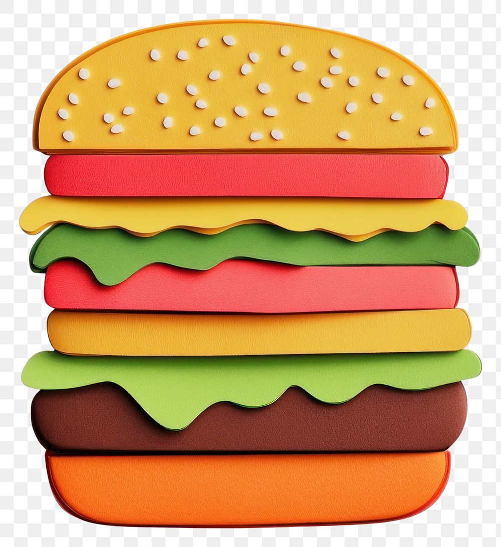 PNG Burger icon food collage colorful.