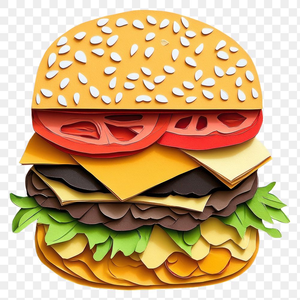 PNG Burger icon paper food illustration.