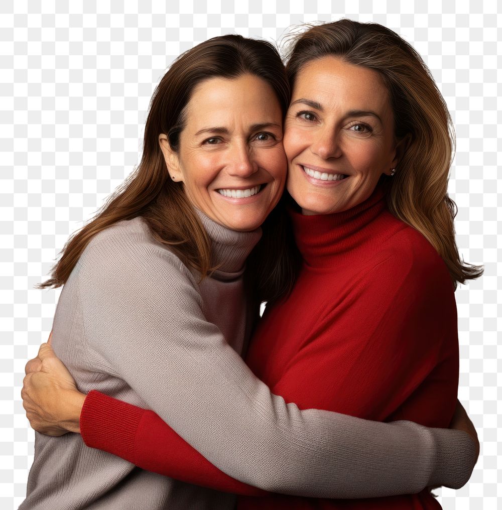 PNG Women laughing portrait hugging. 