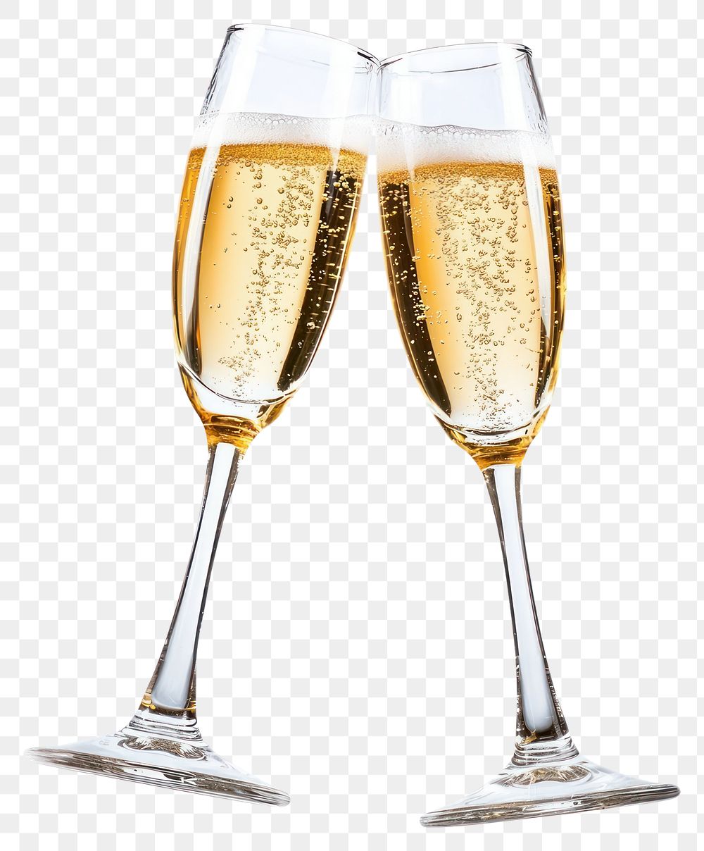 PNG Two champagne glasses clinking celebration drink wine.