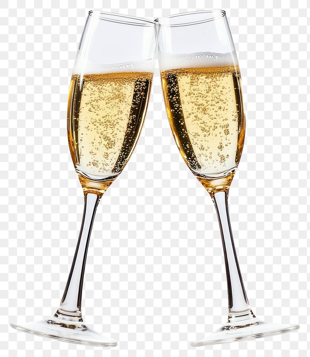 PNG Two champagne glasses clinking celebration drink beverage.