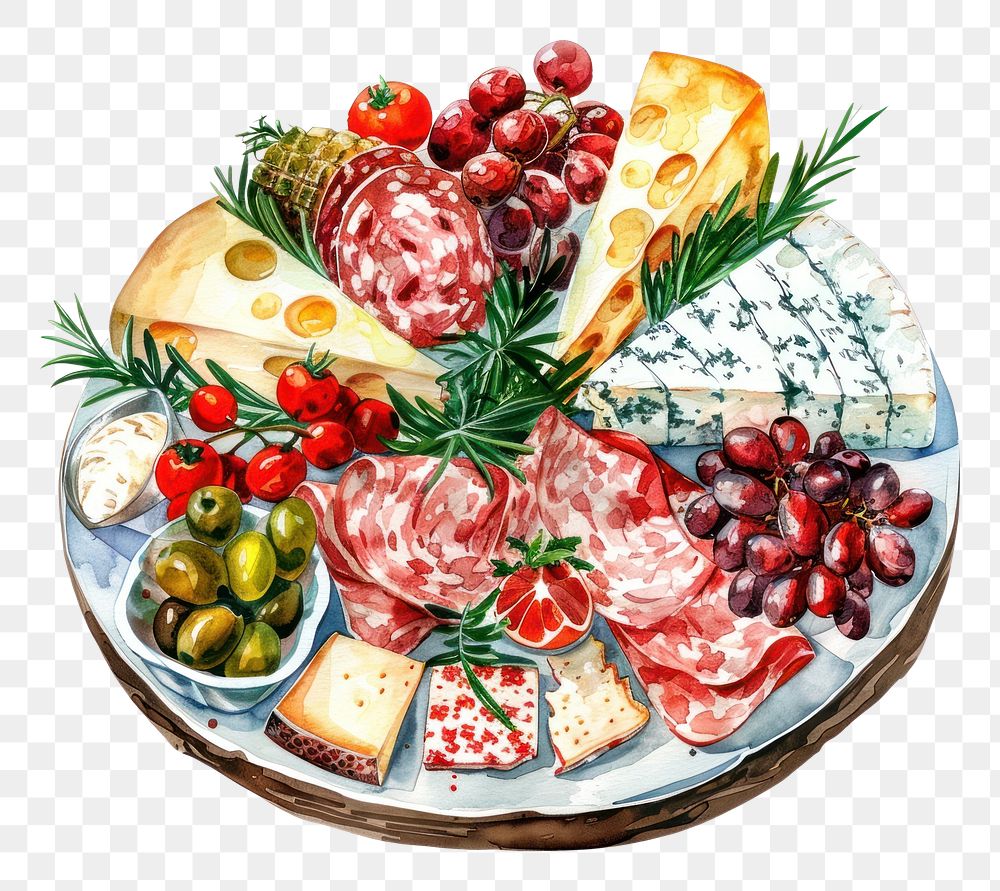 PNG An isolated Christmas cheese board illustration platter food.