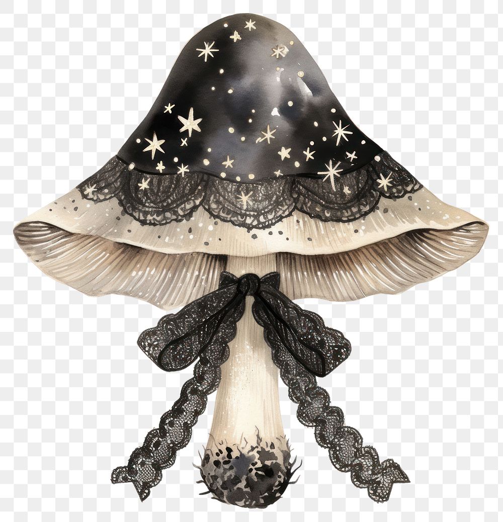 PNG Mushroom illustration lace art.