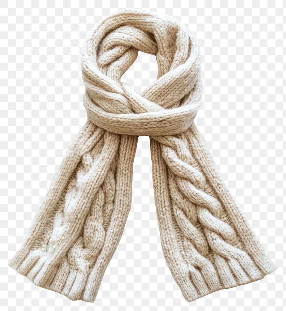 PNG Winter cream scarf clothing fashionable accessory.