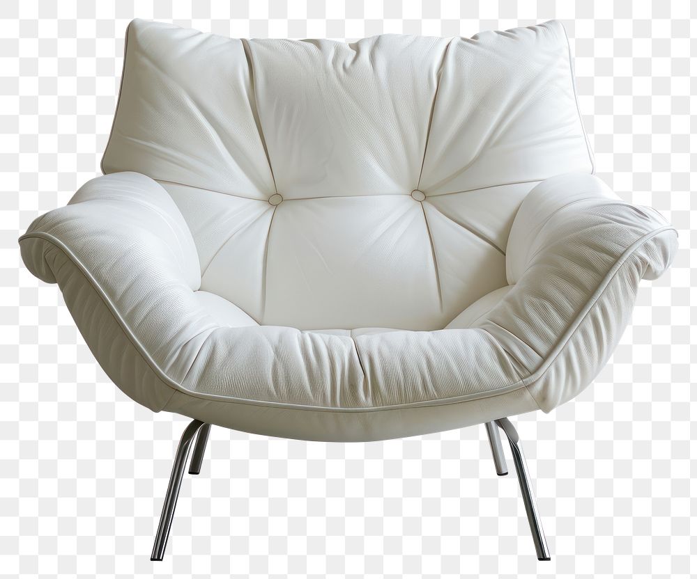 PNG A white cozy chair furniture armchair modern.