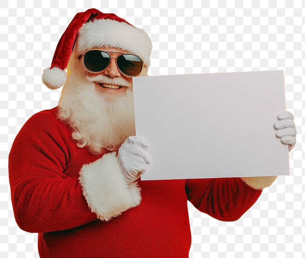 PNG Santa Claus wearing sunglasses christmas background festive.