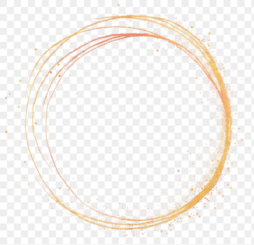 PNG Golden abstract circular art