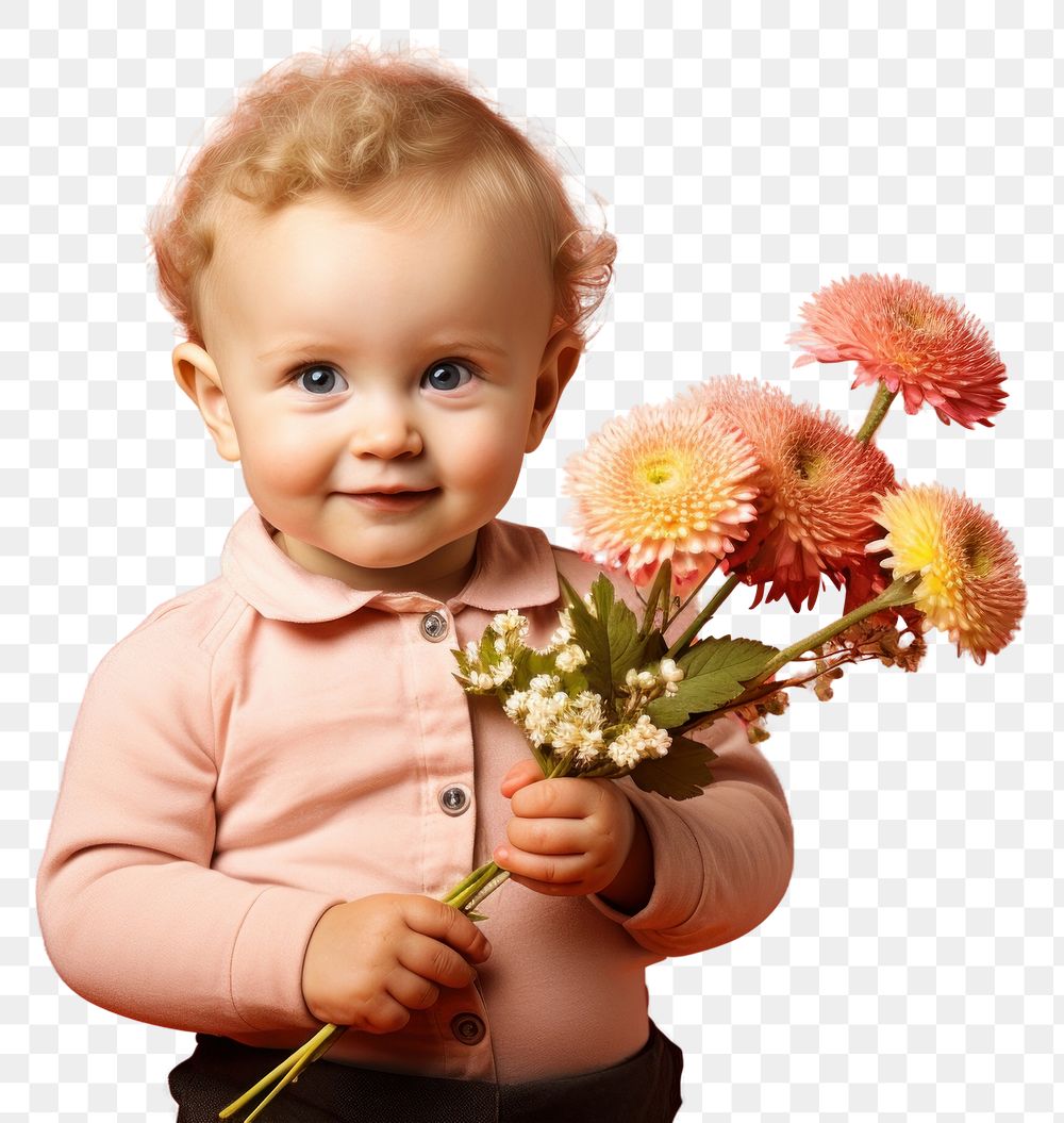 PNG Flower baby portrait plant. 