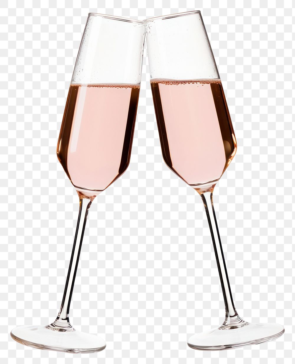 PNG Two pink champagne glasses celebration festive drink.