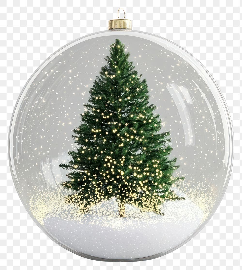 PNG Glass christmas ball decoration tree snow christmas tree.