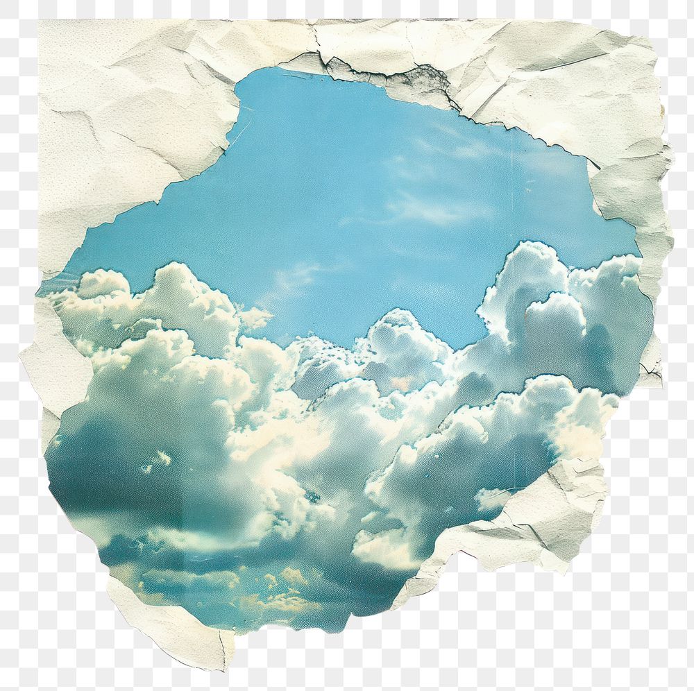 PNG Cloud collage cutouts clouds sky landscape.