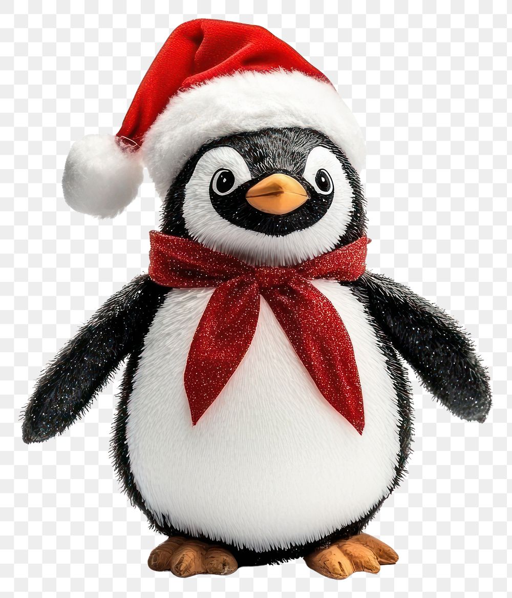 PNG Real penguin ornament christmas theme decoration.