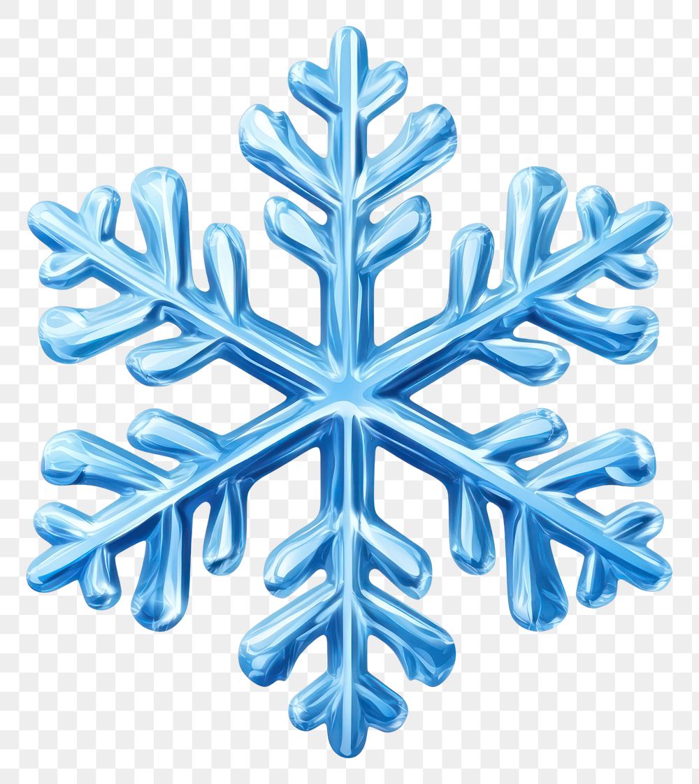 PNG Blue snowflake symbol winter decoration.