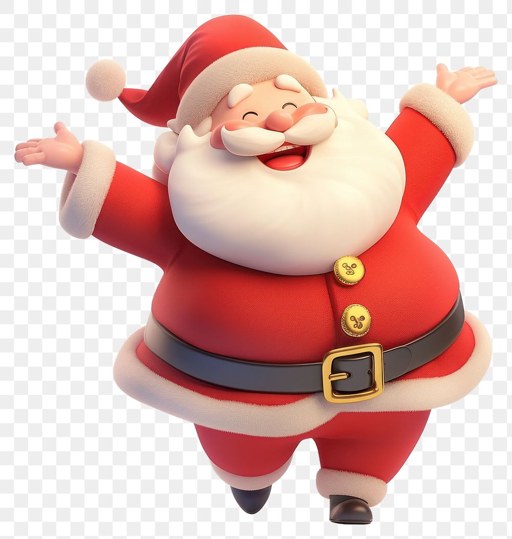 PNG Happy Santa Claus standing with arms outstretched santa claus illustration.