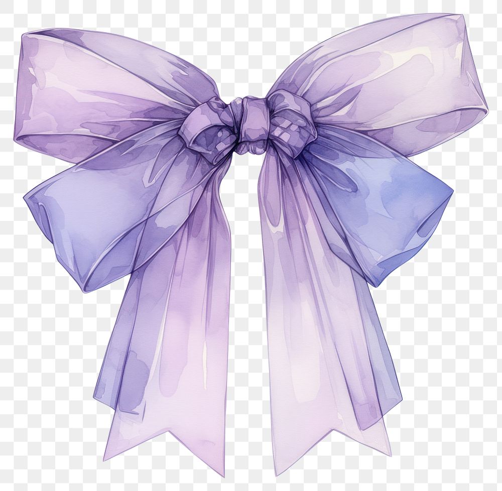 PNG Purple coquette bow illustration watercolor ribbon.