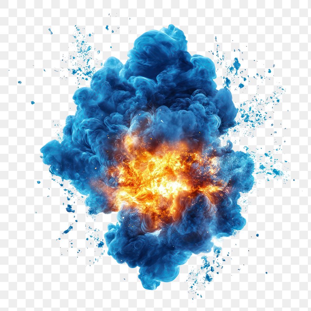 PNG Explosion dynamic fire blue.