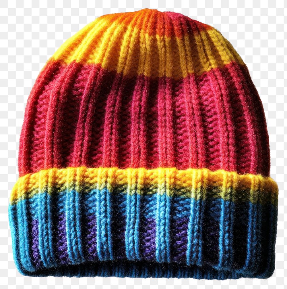 PNG Colorful wool beanies hat clothing winter accessory.