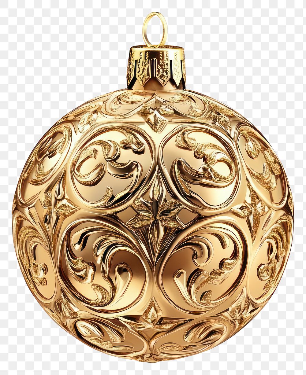 PNG Gold ornament christmas round accessories.