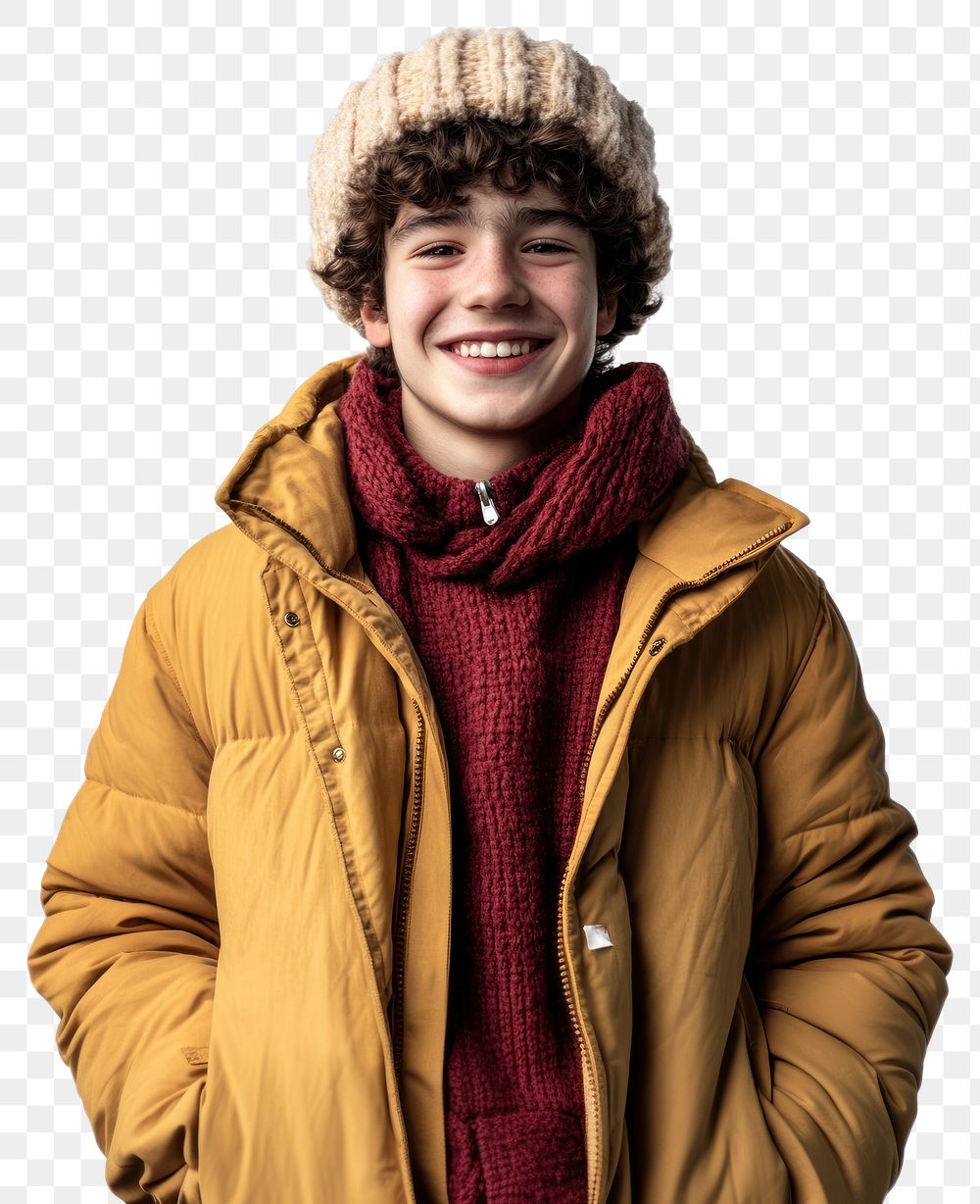 PNG Happy teen man in winter clothes photography clothing jacket.