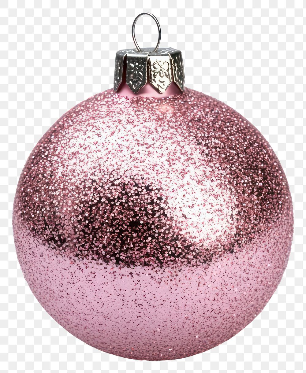 PNG Pink glitter ornament christmas accessories decoration.