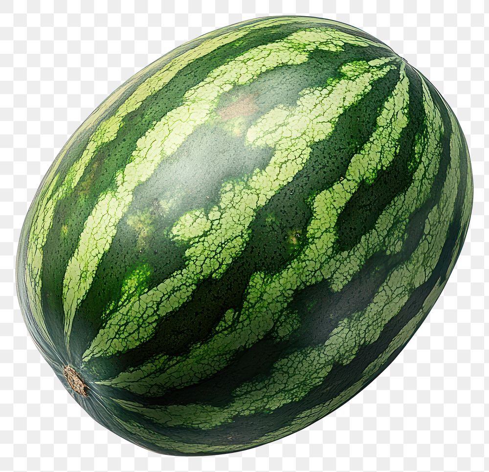 PNG Oval Watermelon watermelon fruit isolated.