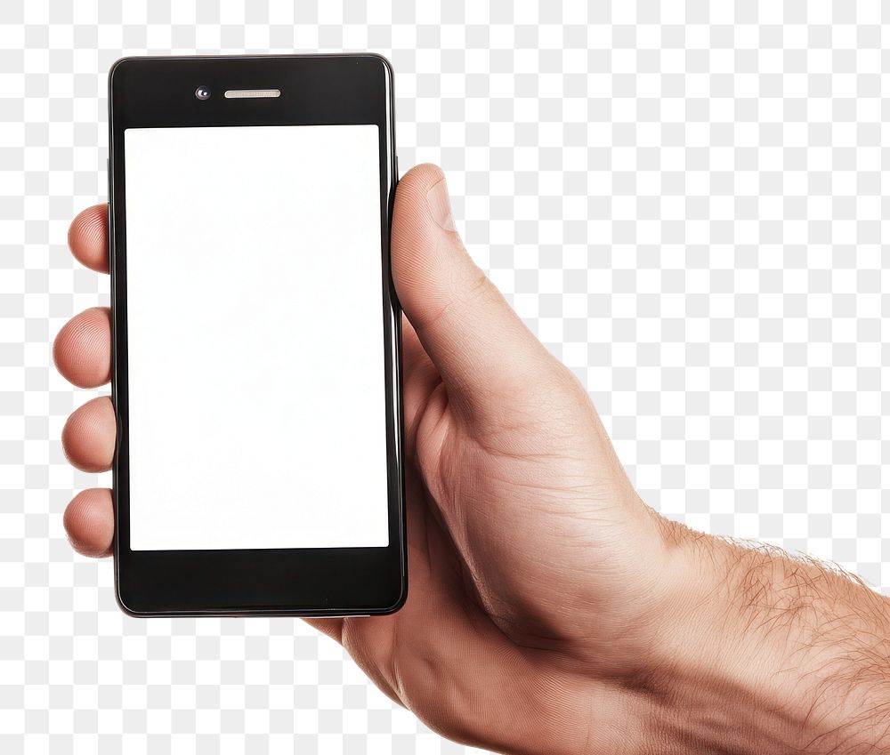 PNG Hand holding a smartphone background screen blank.