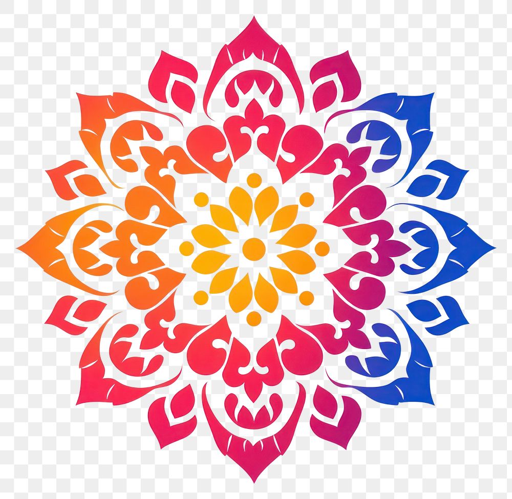 PNG Indian Diwali pattern flower  