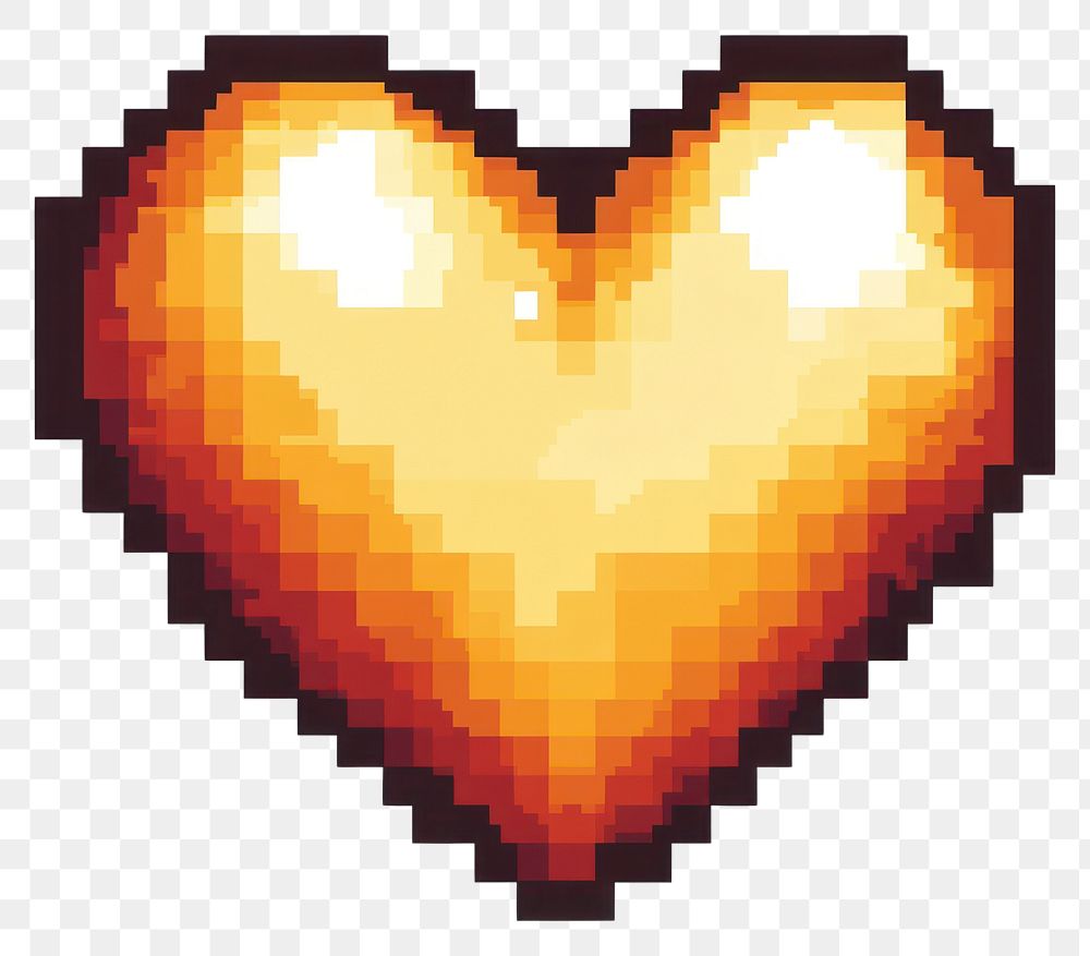 PNG Six pixel heart icon illustration pixelated graphics.