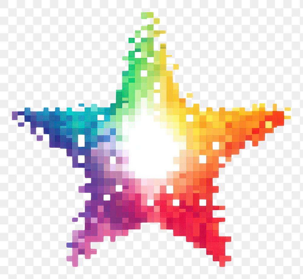 PNG Six pixel star icon illustration colorful colors.