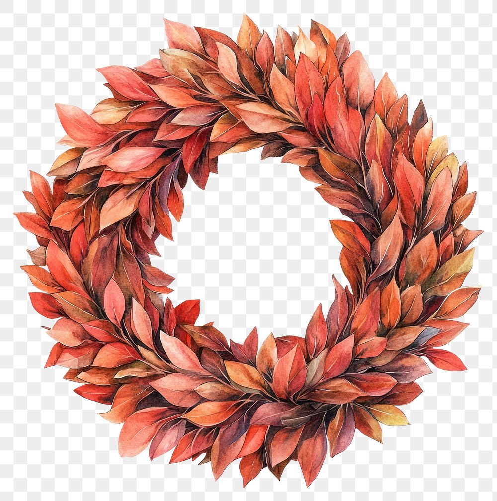 PNG Wreath wreath illustration leaves.