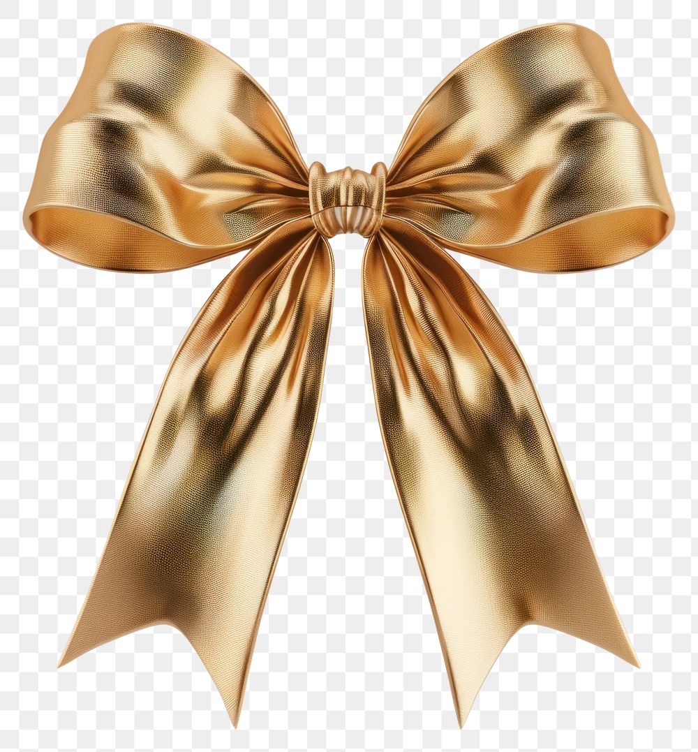 PNG Elegant golden ribbon bow illustration accessories decorative.