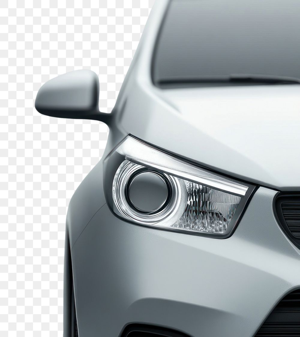 PNG Realistic eco city car headlight automobile vehicle transportation.