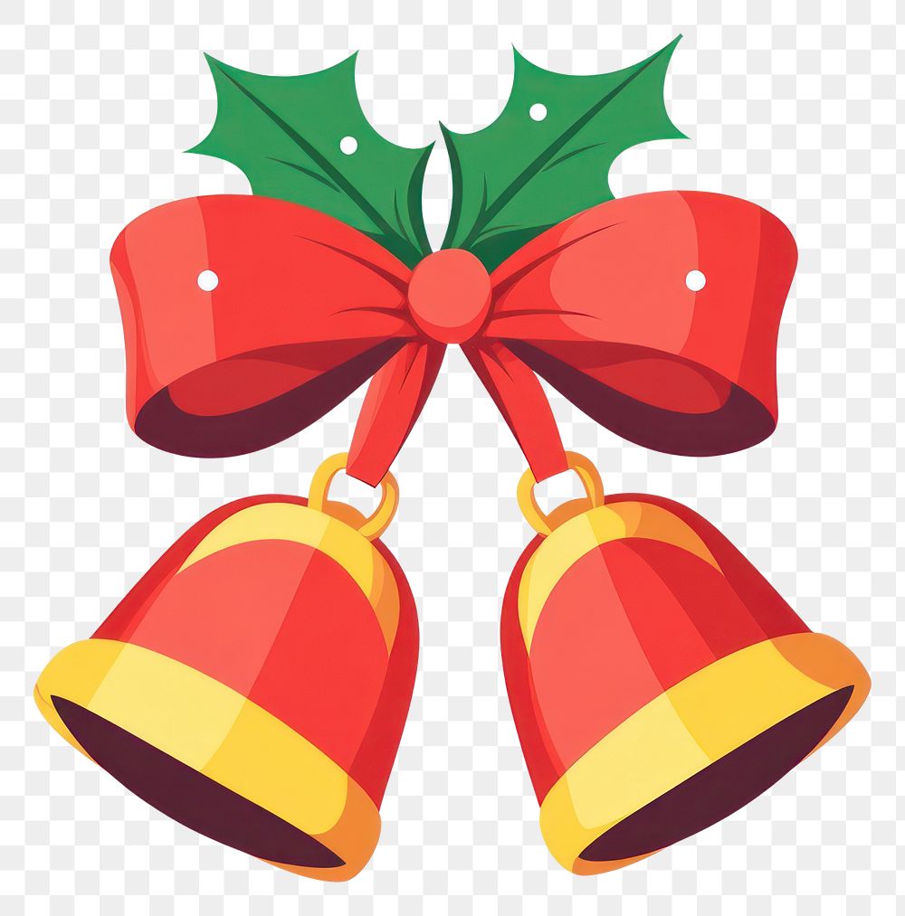 PNG Cute illustration of Christmas Jingle bells tied with ribbon christmas decoration dynamite.