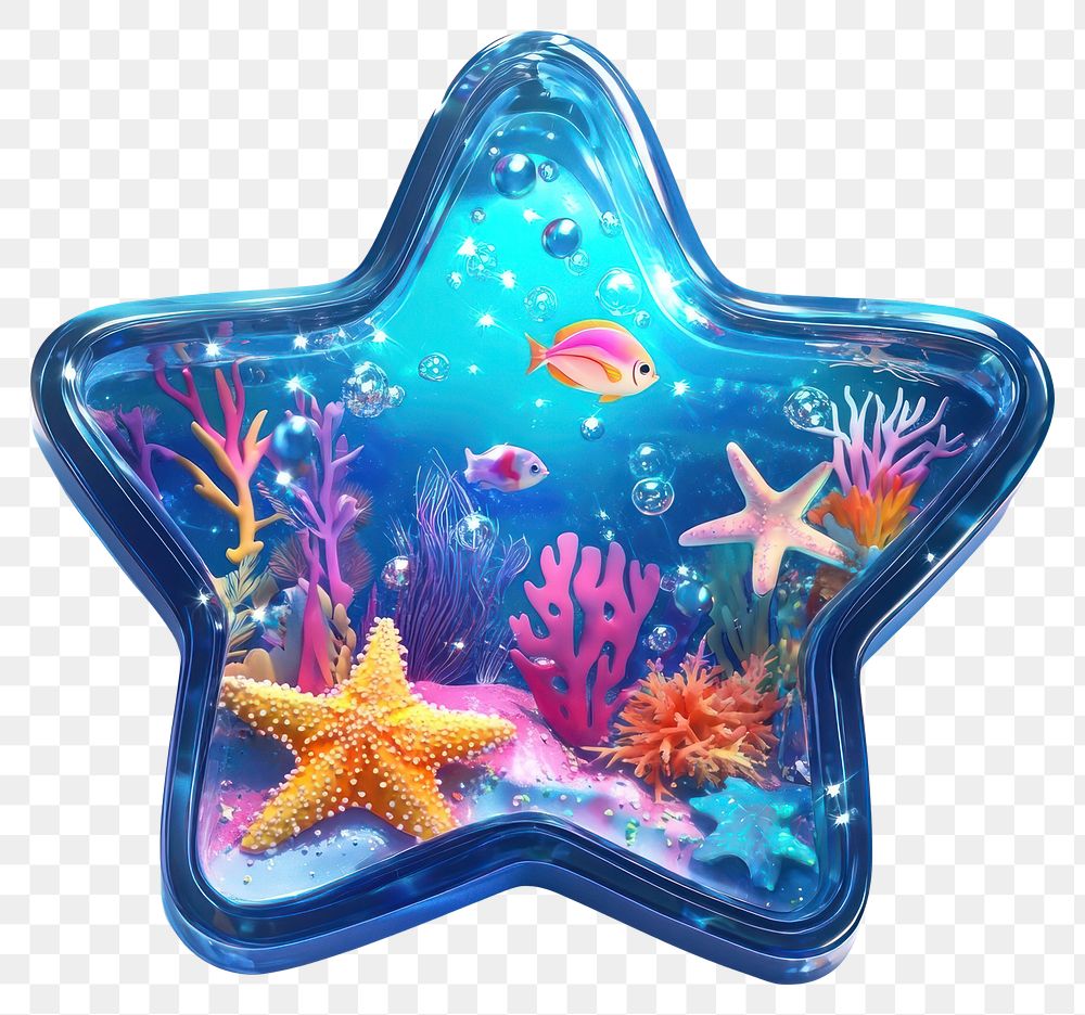 PNG Star shape icon colorful tropical fish.