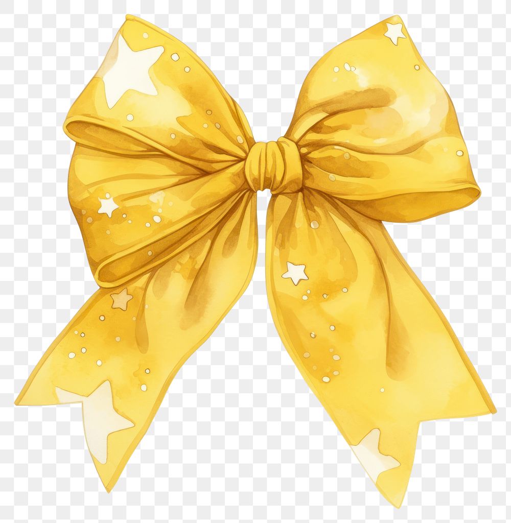 PNG Yellow coquette star ribbon tie accessories.