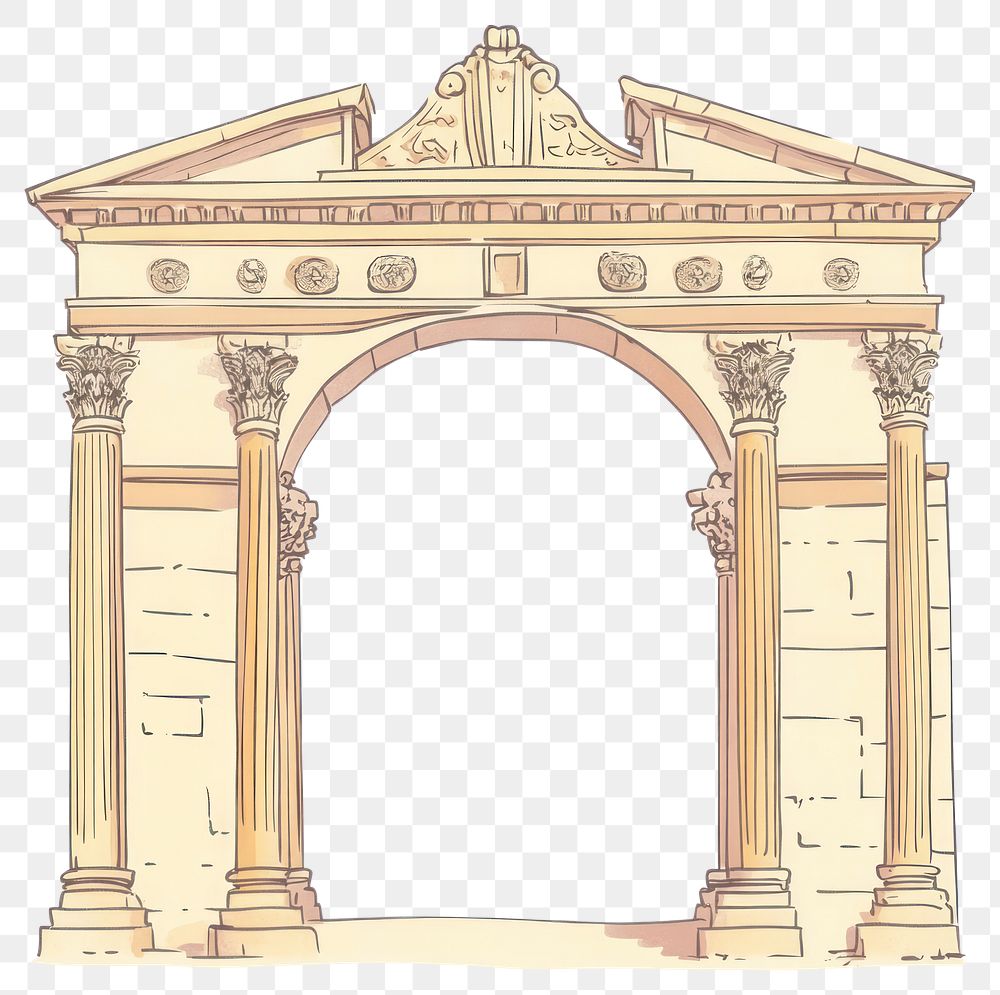 PNG Semicircular Roman arch architecture classical design.